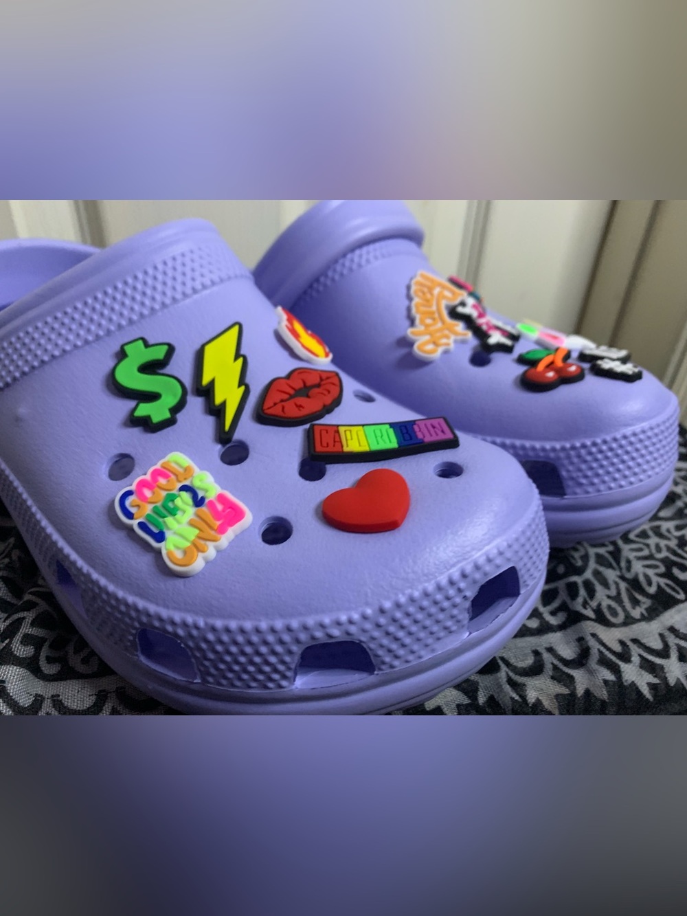 Cape Robbin Classic Croc style Clogs in Lavender with Fun Charms